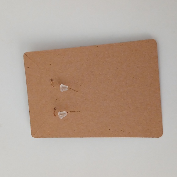 Fashion Jewelry Moth Earrings in Gold and Red - Picture 3 of 3